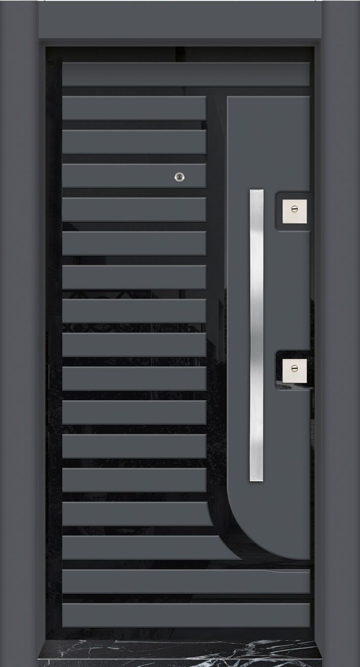 MONO ÇELİK KAPI  MN-1009 ANTRASİT Daire Giriş Kapısı, Çelik Kapı Dışarıdan İçeriye Sol'a