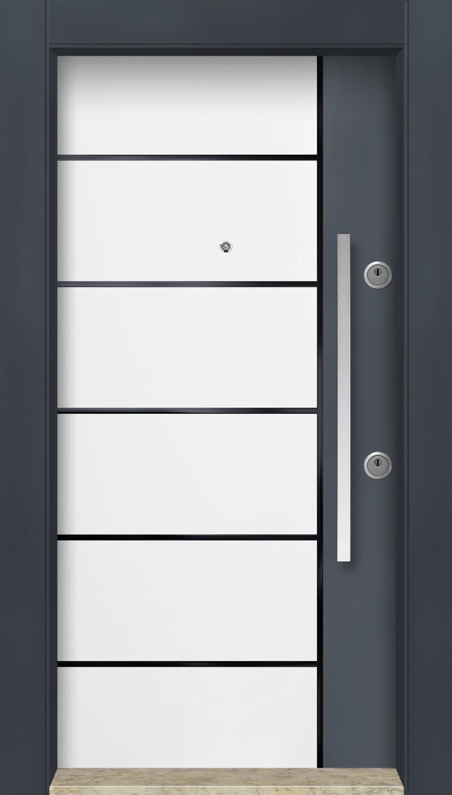 MONO ÇELİK KAPI  MN-6012 Dış İklim Kapısı , Yağmur'a ve Güneşe Dayanıklı Çelik kapı Dışarıdan İçeriye Sol'a