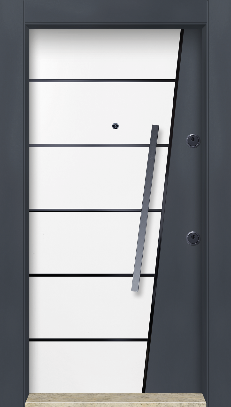 MONO ÇELİK KAPI  MN-6013 Dış İklim Kapısı , Yağmur'a ve Güneşe Dayanıklı Çelik kapı Dışarıdan İçeriye Sol'a