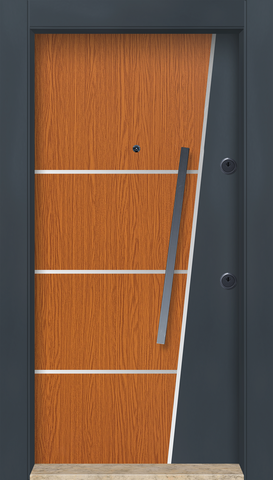 MONO ÇELİK KAPI  MN-6014 Dış İklim Kapısı , Yağmur'a ve Güneşe Dayanıklı Çelik kapı Dışarıdan İçeriye Sol'a