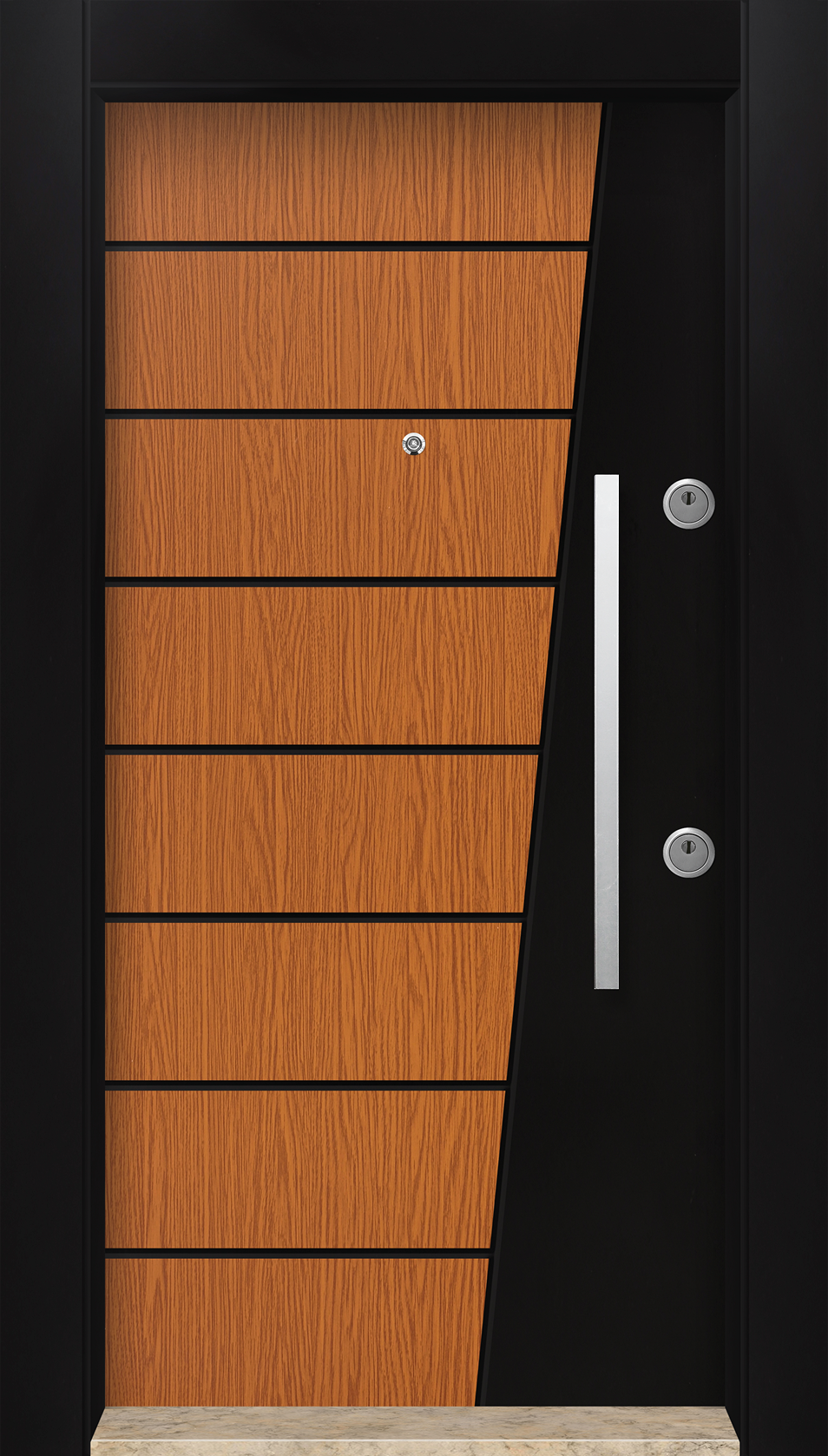 MONO ÇELİK KAPI  MN-6017 Dış İklim Kapısı , Yağmur'a ve Güneşe Dayanıklı Çelik kapı Dışarıdan İçeriye Sol'a