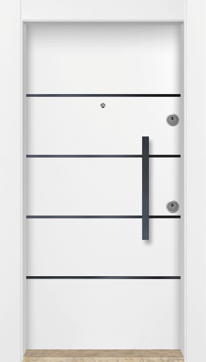 MONO ÇELİK KAPI  MN-6027 Dış İklim Kapısı , Yağmur'a ve Güneşe Dayanıklı Çelik kapı Dışarıdan İçeriye Sol'a