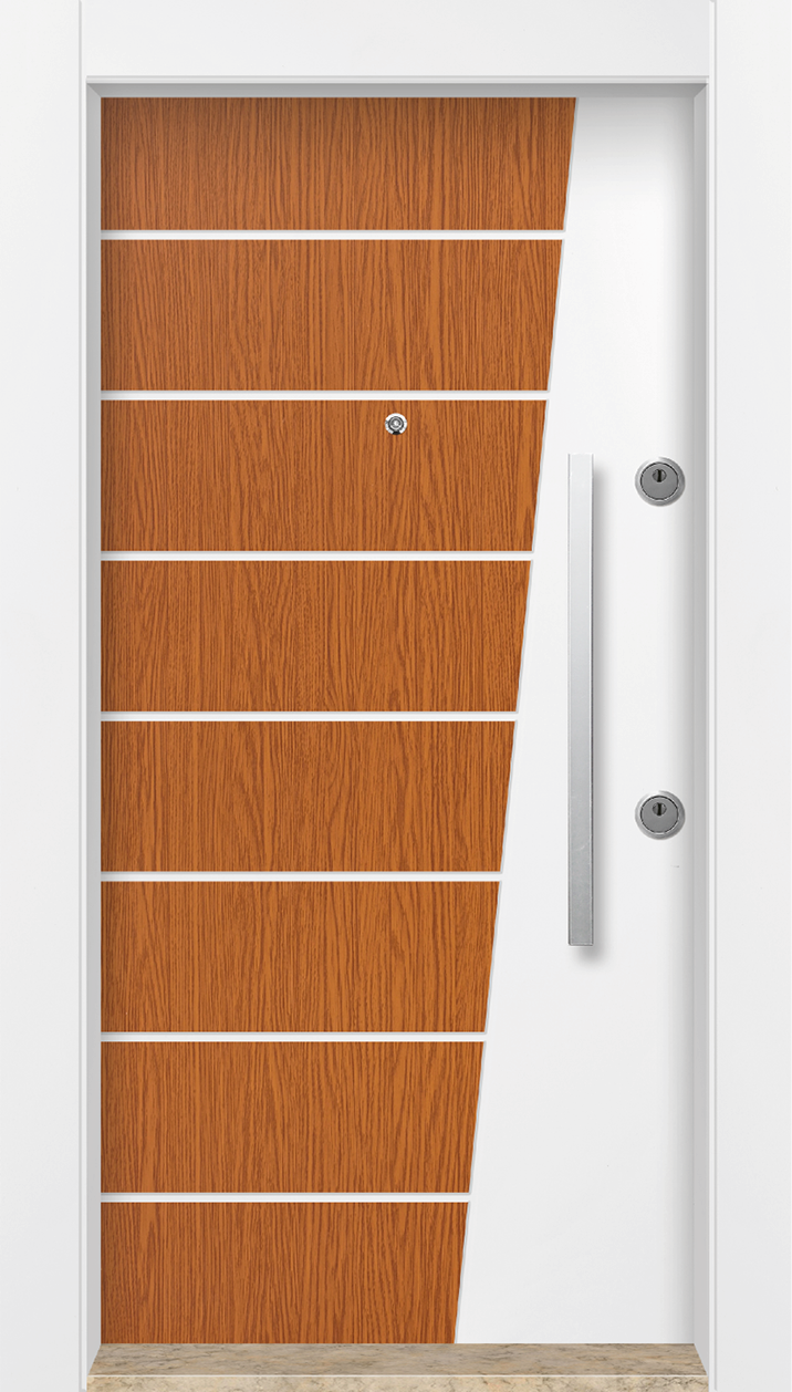 MONO ÇELİK KAPI  MN-6028 Dış İklim Kapısı , Yağmur'a ve Güneşe Dayanıklı Çelik kapı Dışarıdan İçeriye Sol'a