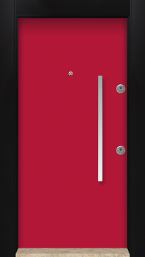 MONO ÇELİK KAPI  MN-6032 Kırmızı Dış İklim Kapısı , Yağmur'a ve Güneşe Dayanıklı Çelik kapı Dışarıdan İçeriye Sol'a