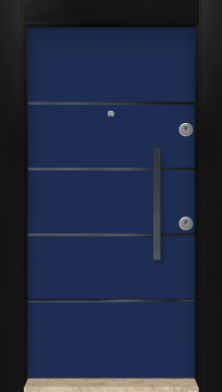 MONO ÇELİK KAPI  MN-6036 Mavi Dış İklim Kapısı , Yağmur'a ve Güneşe Dayanıklı Çelik kapı Dışarıdan İçeriye Sol'a