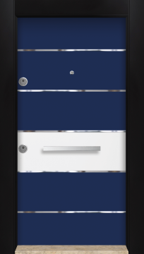 MONO ÇELİK KAPI  MN-6037 Mavi Dış İklim Kapısı , Yağmur'a ve Güneşe Dayanıklı Çelik kapı