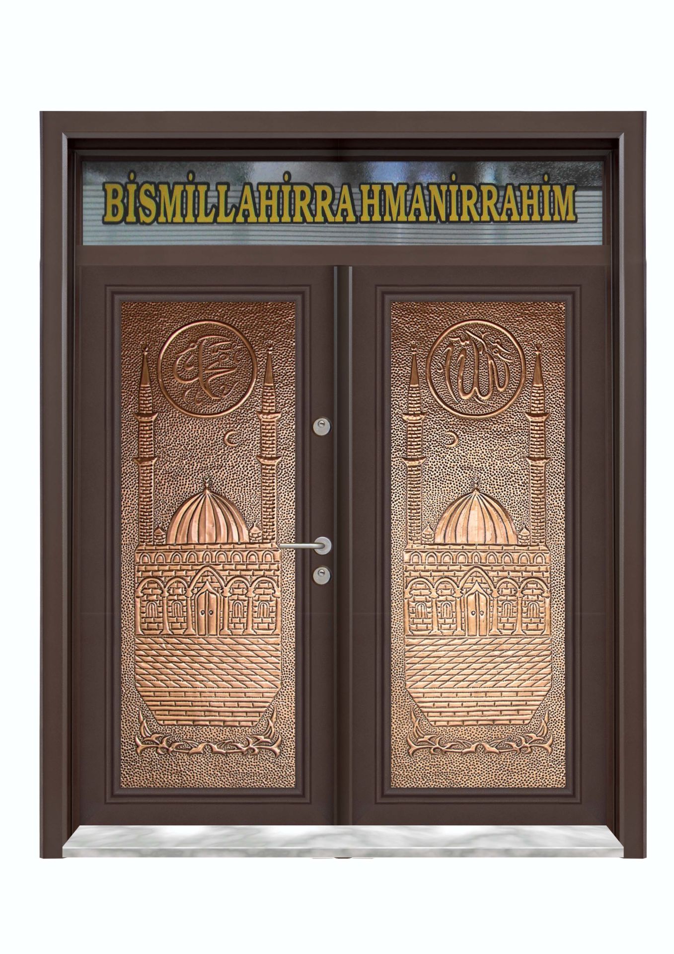 Bakır Yüzey Çelik Cami Kapısı MONO ÇELİK KAPI MN-7001