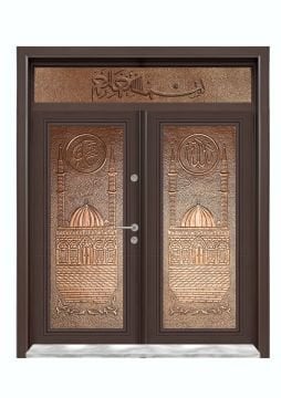 Bakır Yüzey Çelik Cami Kapısı MONO ÇELİK KAPI MN-7002