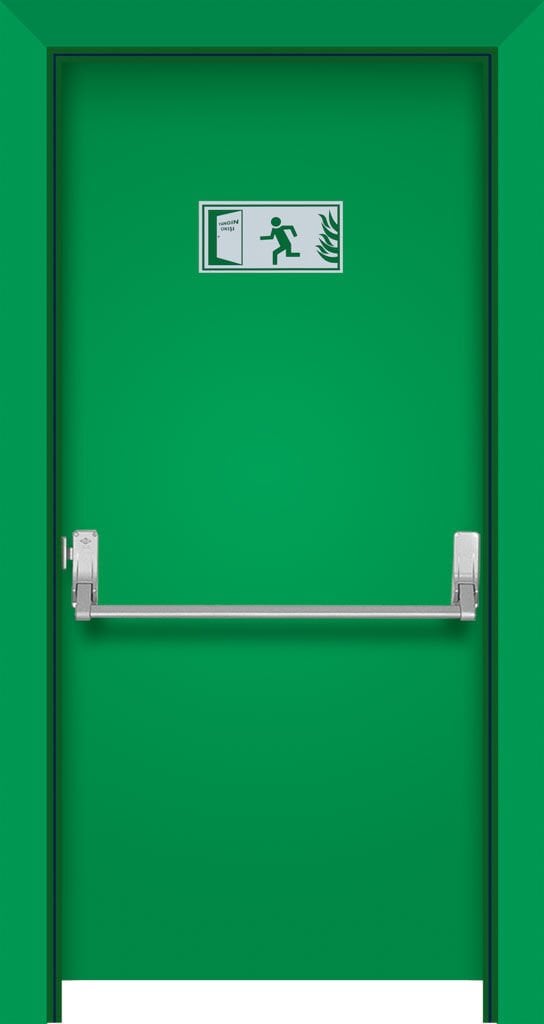 MONO ÇELİK KAPI  MN-8005 Yeşil Yangın Kapısı