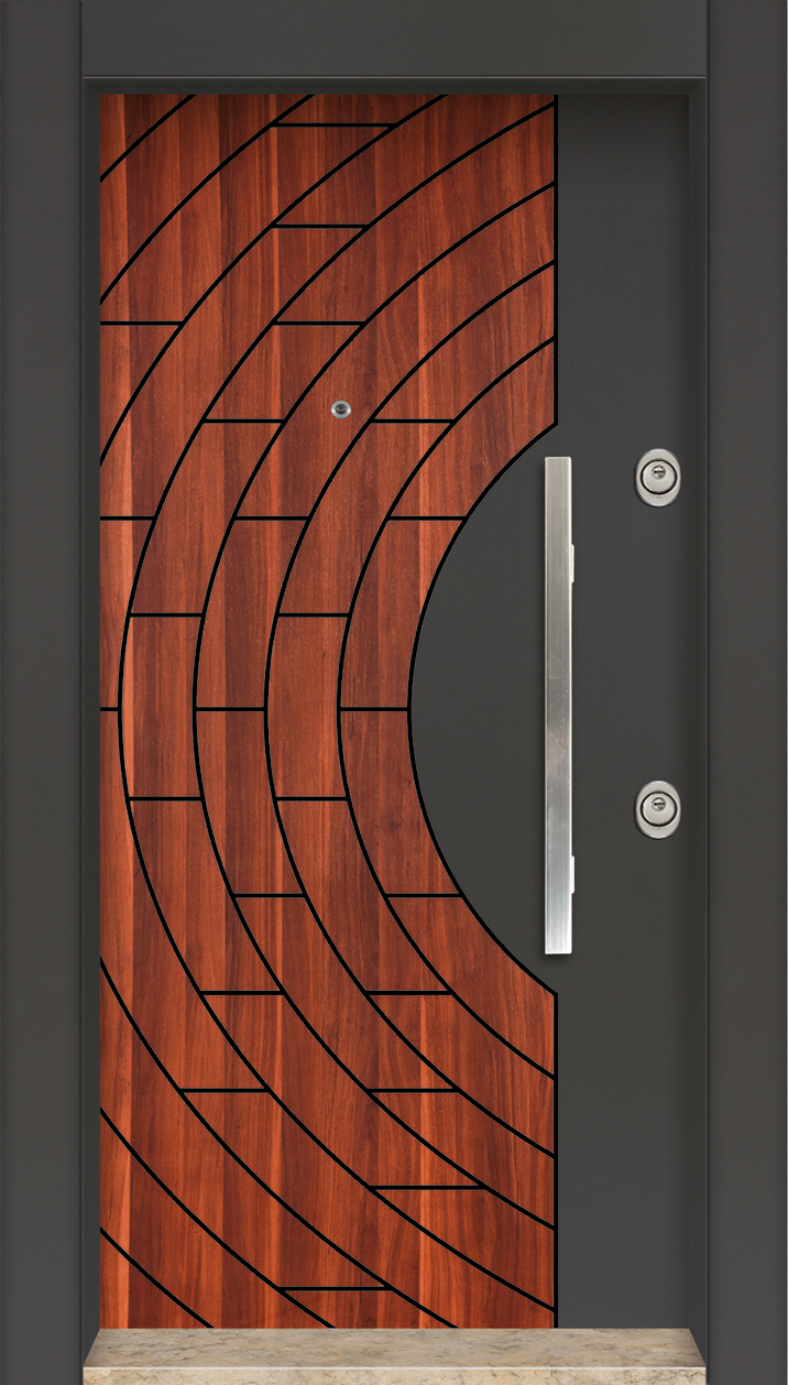 MONO ÇELİK KAPI MN-1103 Daire Giriş Kapısı, Çelik Kapı Dışarıdan İçeriye Sol'a