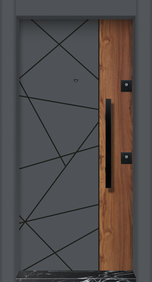 MONO ÇELİK KAPI MN-1114 Daire Giriş Kapısı, Çelik Kapı Dışarıdan İçeriye Sol'a