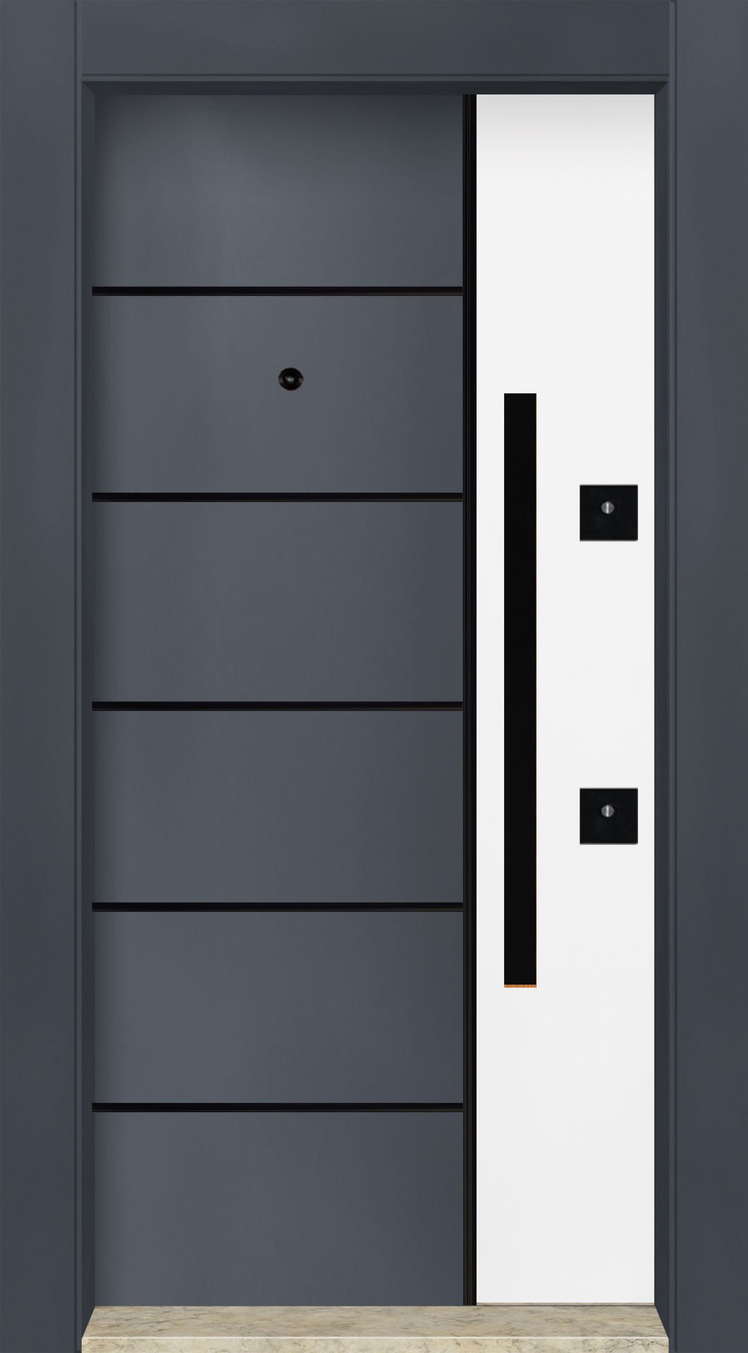 MONO ÇELİK KAPI MN-6003 B Dış İklim Kapısı , Yağmur'a ve Güneşe Dayanıklı Çelik kapı Dışarıdan İçeriye Sol'a