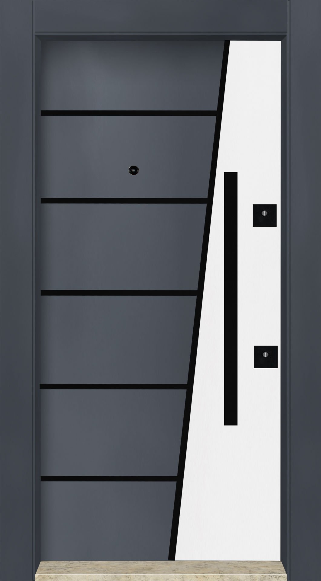 MONO ÇELİK KAPI MN-6049 Dış İklim Kapısı , Yağmur'a ve Güneşe Dayanıklı Çelik kapı Dışarıdan İçeriye Sol'a