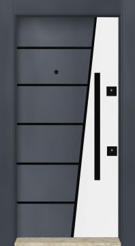 MONO ÇELİK KAPI MN-6049 Dış İklim Kapısı , Yağmur'a ve Güneşe Dayanıklı Çelik kapı Dışarıdan İçeriye Sol'a