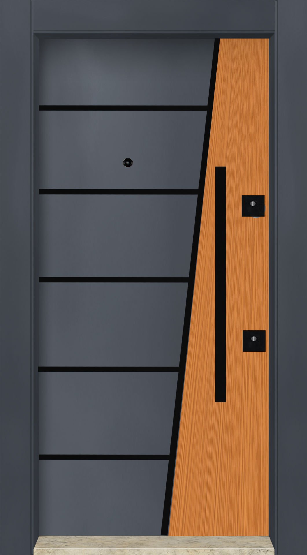 MONO ÇELİK KAPI MN-6051 Dış İklim Kapısı , Yağmur'a ve Güneşe Dayanıklı Çelik kapı Dışarıdan İçeriye Sol'a