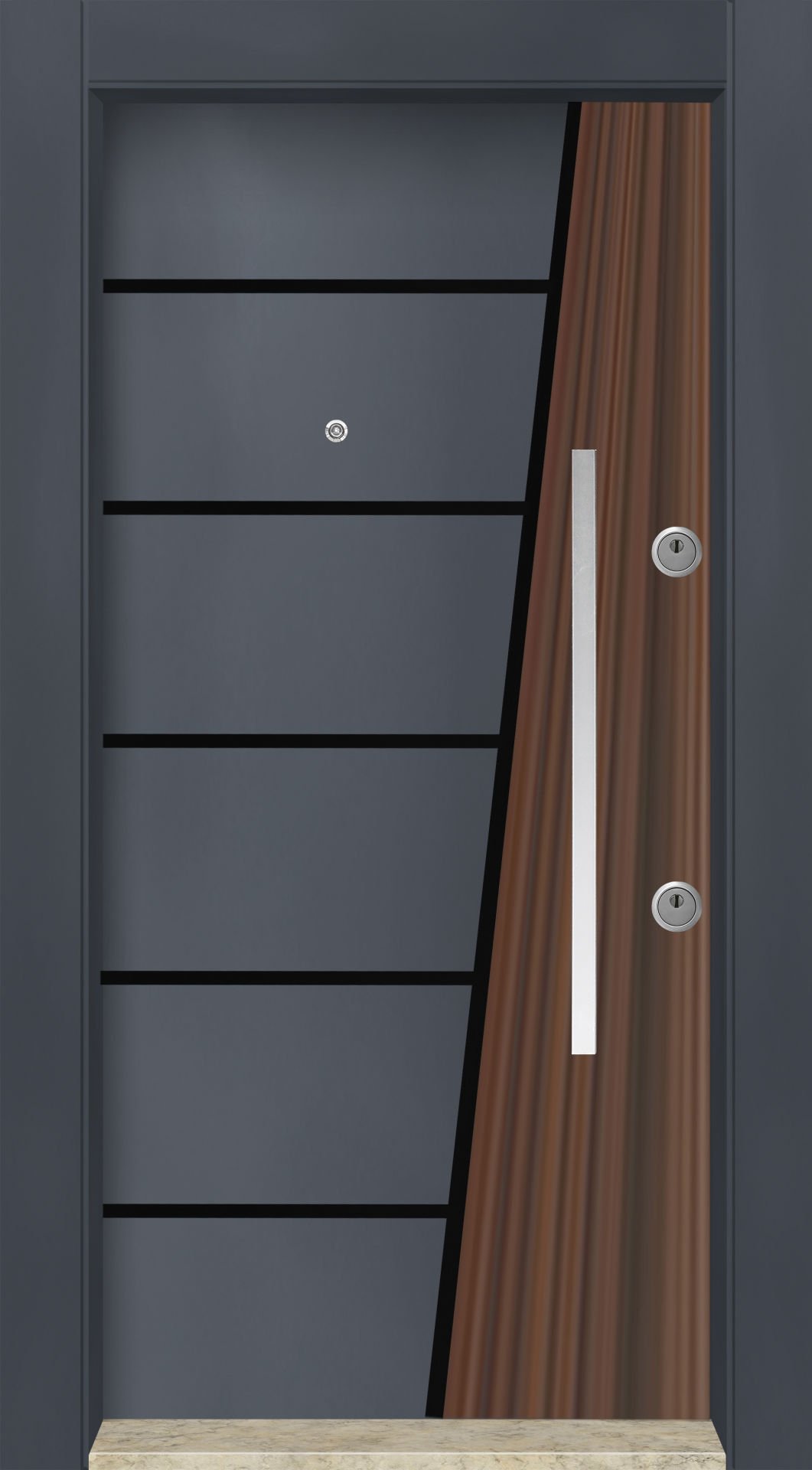 MONO ÇELİK KAPI MN-6052 Dış İklim Kapısı , Yağmur'a ve Güneşe Dayanıklı Çelik kapı Dışarıdan İçeriye Sol'a